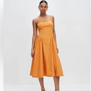 Abercrombie drop waist corset midi dress size XS in orange